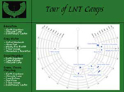 A flyer entitled 'Tour of LNT Camps' includes a map of Black Rock City.