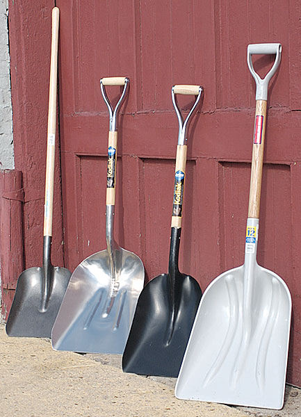 product shot of four large shovels