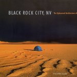 Book cover for Black Rock City, NV: The Ephemeral Architecture of Burning Man, by Phillipe Glade, showing the desert glowing