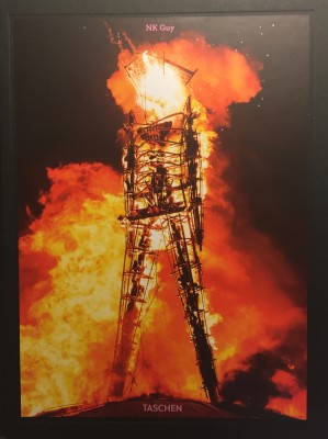 The Man burning. on the book cover for Art of Burning Man by NK Guy

