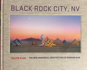 Book cover showing Black Rock City at sunset