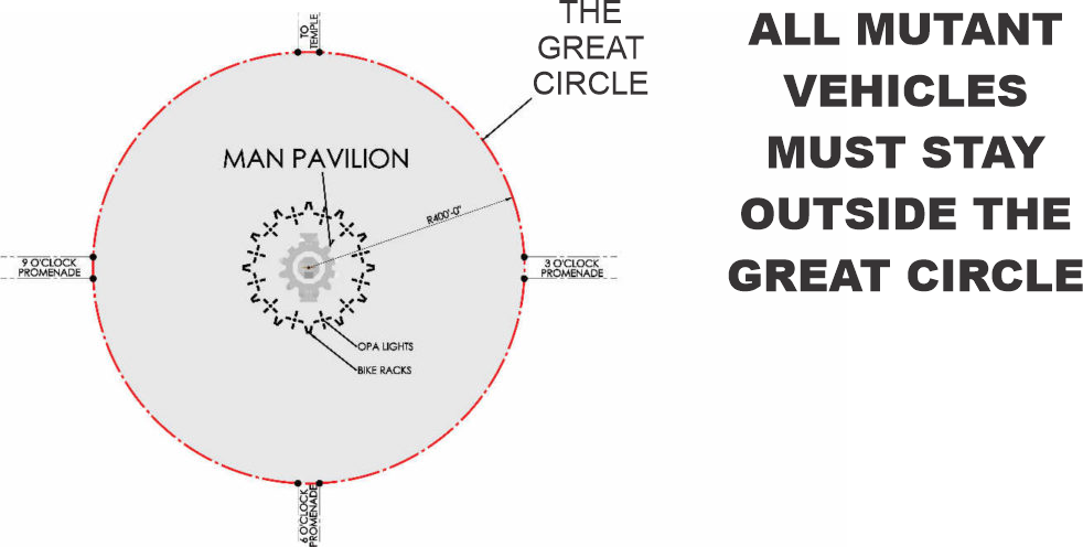 Great Circle area around the Man