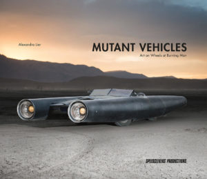 Mutant Vehicle book cover with elongated black car on the playa