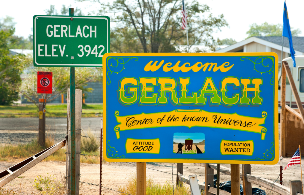 Welcome sign to Gerlach