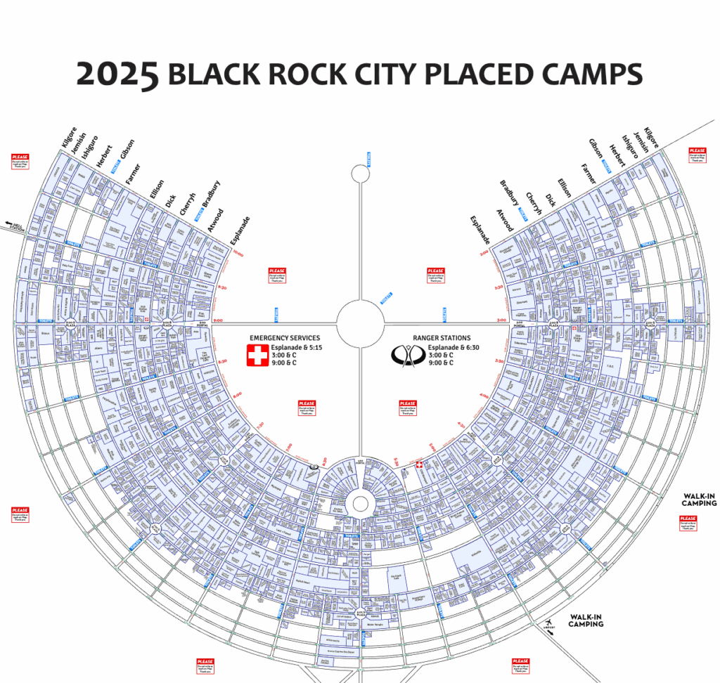 2025 Black Rock City Placed Camps map