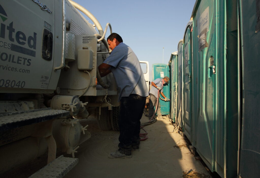 Porta Pottys being Serviced