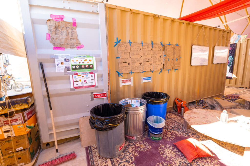 Trash and recycling cans