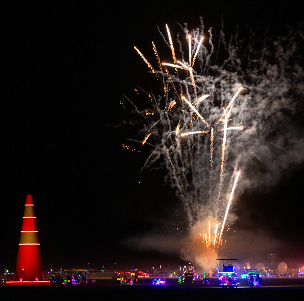 White Fireworks over Coney McConeFace