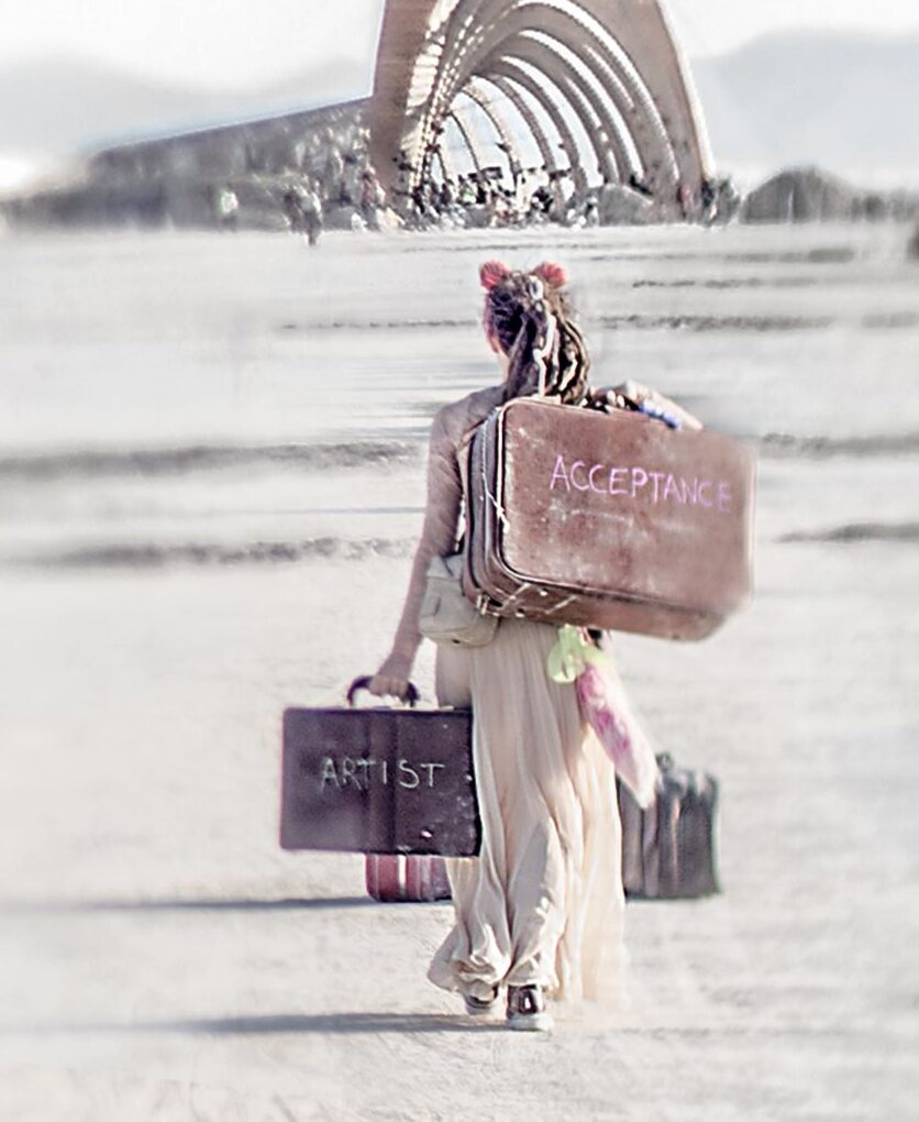 a woman carrying luggage