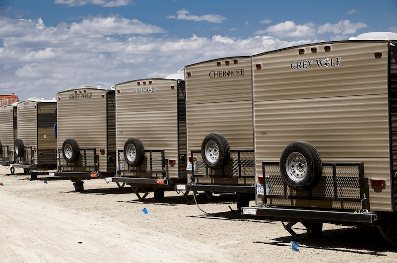 Row af RVs at Black Rock City