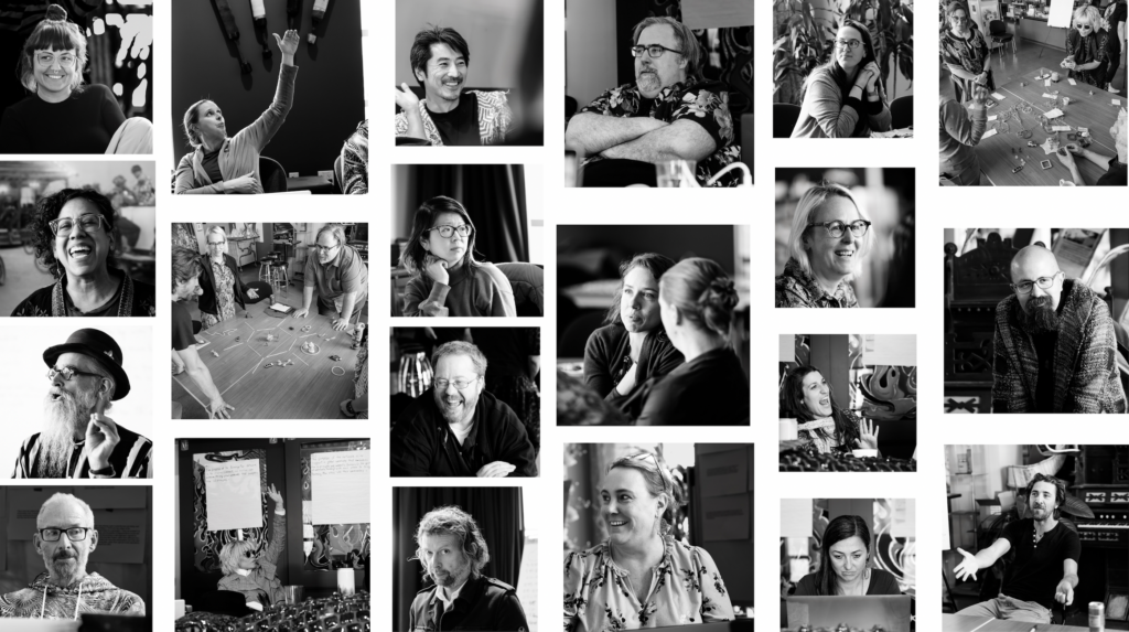 Collage of the 25 To Thrive team