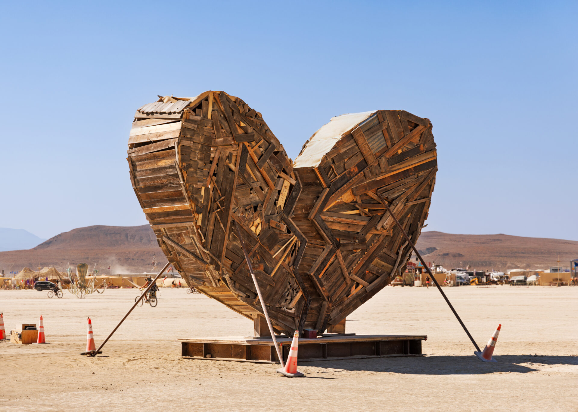 Heart made of cord wood