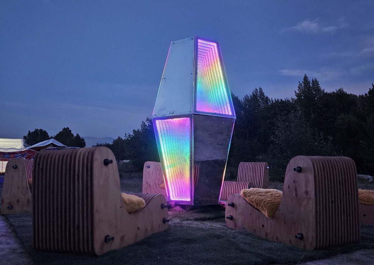 Vancouver_Burn in the Forest 2024 Art 3D Mathematical Kaleidoscope Mirror Boxes, Artist Nadine B
