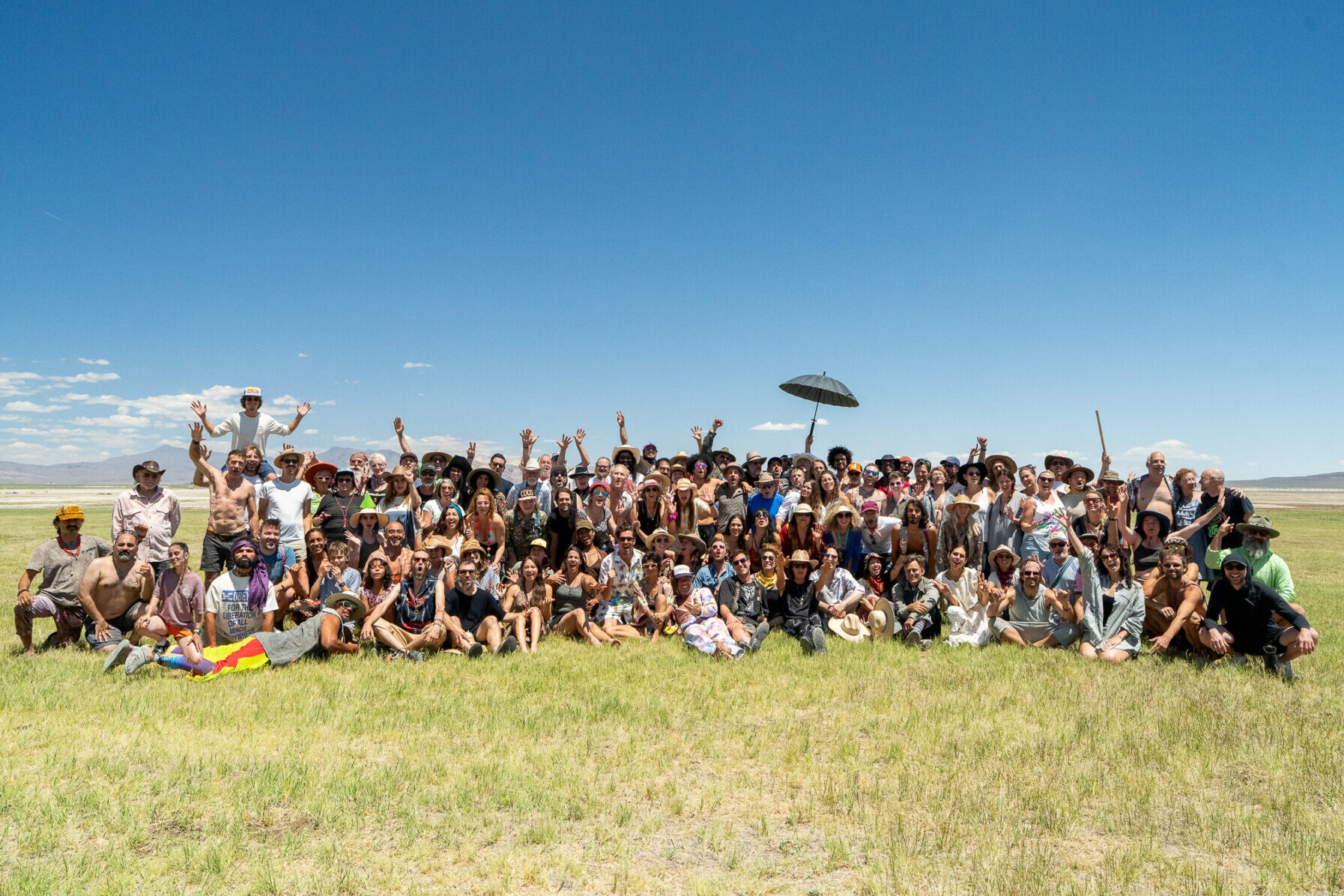 2026 Burners White Borders Summit participants in Fly Ranch