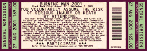 2001 Burning Man Ticket