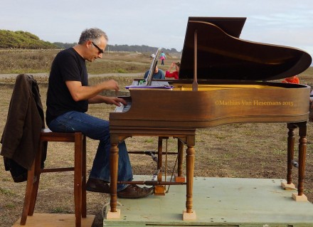 Mauro ffortisimo playing a piano for his Sunset Piano project.